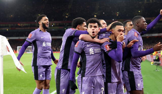 Luis Díaz anotó en la victoria de los Reds ante Arsenal por la FA Cup. Foto: Liverpool