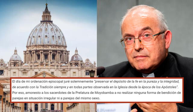 Rafael Escudero, obispo en Perú, se opone a lo dispuesto por el Vaticano. Foto: composición LR/Claudia Beltrán/Prelatura de Moyobamba