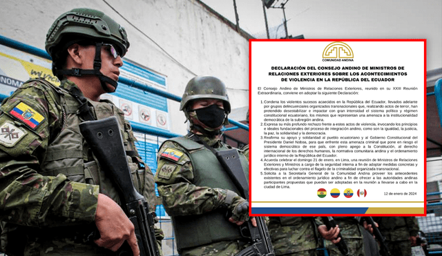 Gobierno ecuatoriano ofreció amnistía a policías para ejercer sus funciones en pleno estado de excepción. Foto: composición de Jazmin Ceras/La República/Xinhuanet/CAN