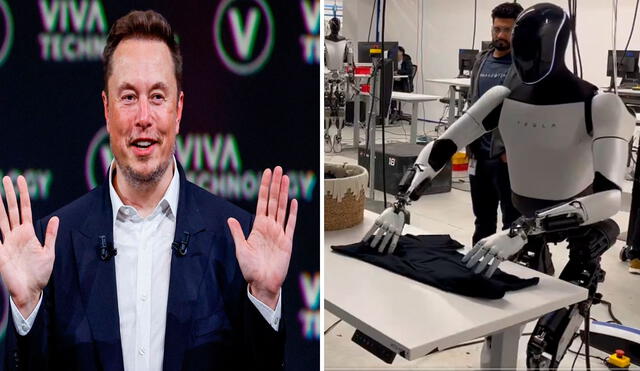 Aunque Optimus todavía no puede doblar la ropa de forma autónoma, pronto si podría hacerlo, aseguró el magnate. Foto: El Confidencial/Elon Musk