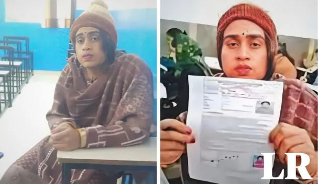 El joven, identificado como Angrez Singh de Fazilka, ingresó para dar el examen en vestido, con ropa femenina. Foto: English Jagran. Video: The Indian Express