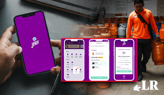 Un millón de peruanos se beneficiarían en el primer año con esta nueva funcionalidad de Yape para pedir y comprar balones de gas doméstico. Foto: composición de Fabrizio Oviedo/LR/Yape/Andina