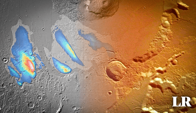 Los nuevos depósitos de agua subterránea se han encontrado en el ecuador del planeta rojo. Foto: composición de Gerson Cardoso/La República / ESA