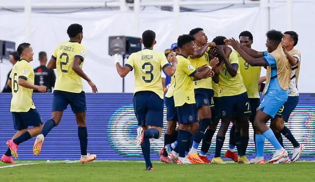 La selección ecuatoriana arrancó el Preolímpico Venezuela Sub-23 con una goleada. Foto: Conmebol