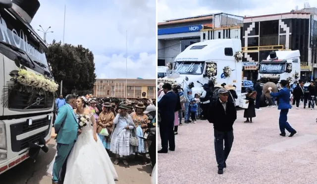 Juegos de dormitorios y cientos de cajas de cerveza también recibieron los novios. Foto: composición LR/Portal Región Puno - Video: @carloshinojosag