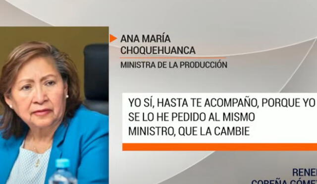 Ministra de Producción rechaza injerencia en protesta contra el Ministerio del Interior. Foto: captura de Latina