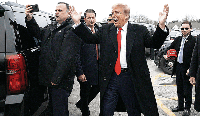 El expresidente Donald Trump participó en el caucus republicano en New Hampshire desde primeras horas de la mañana con la seguridad de que iba a ganar estos comicios. Foto: difusión