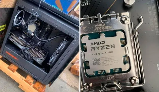 Adentro había un potente procesador AMD y otras piezas valiosas. Foto: composición LR/Reddit