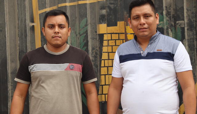 Jimmy Panduro y Jiner Panduro liberados, en la puerta del penal Castro Castro. Foto: Federación Kukama