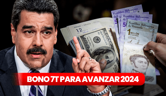 Nicolás Maduro lanzó el Bono 7T para Avanzar el 25 de enero de 2024. Foto: composición Jazmin Ceras/LR/AFP