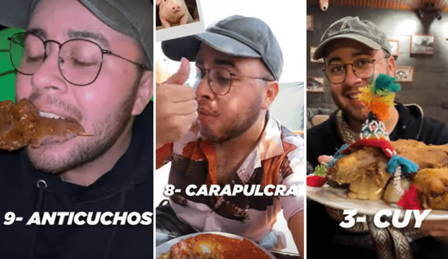 Anticuchos, carapulcra y cuy son los platillos que se encuentran dentro del top 10. Foto: composición LR/YouTube/@tribunomada