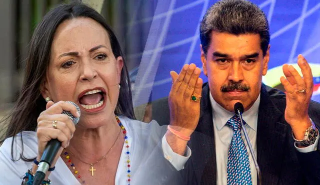El bloqueo económico a Venezuela podría restablecerse tras inhabilitación a María Corina Machado. Foto: composición LR/Europa Press/Nicolás Maduro