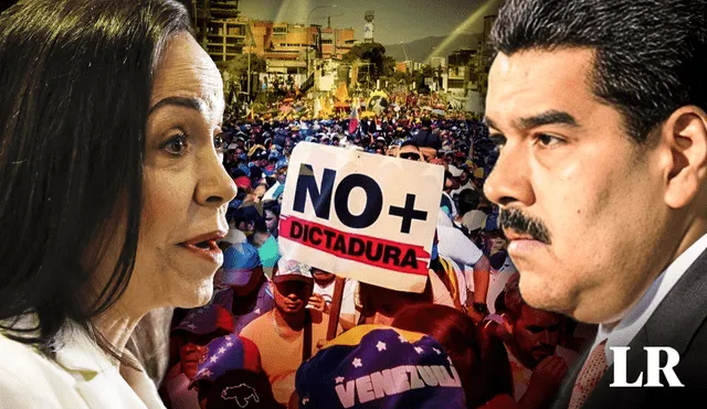 El enfrentamiento en las próximas elecciones en Venezuela iban a ser entre María Corina Machado y Nicolás Maduro. Foto: composición de Fabrizio Oviedo/La República/AFP