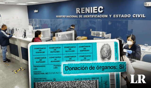El DNI mantenía la opción de elegir ser donante de órganos o no. Foto: composición LR/Reniec/El Peruano