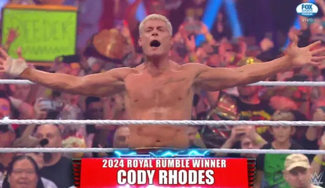 Cody Rhodes ganó el Royal Rumble 2024. Foto: Fox Sports