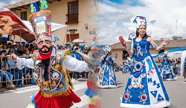 Cientos de artistas llegan para presentarse en los carros alegóricos durante los carnavales de Cajamarca. Foto: Composición de Jazmín Ceras LR/ Andina