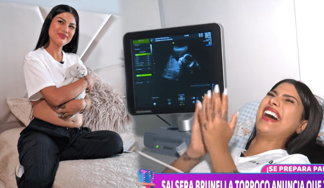 Brunella Torpoco se enteró el sexo de su bebé mientras grababa un reportaje para el programa 'Magaly TV, la firme'. Foto: composición LR/ Captura ATV / Instagram