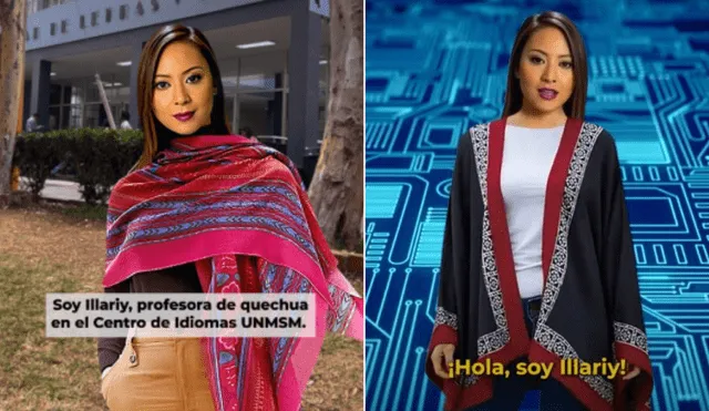 Illariy, que significa 'amanecer' en quechua, es el nombre de la presentadora de noticias y tiktoker. Foto: composición LR/UNMSM