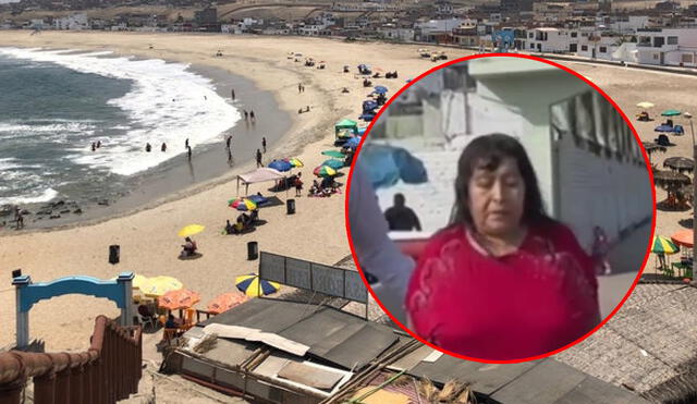 Mujer fue detenida en la playa La Arenilla en La Punta. Foto: composición La República/captura América TV/difusión
