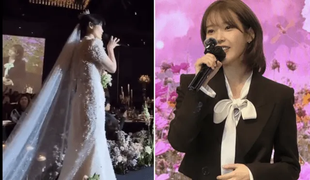 IU en la boda de su corista, con quien comparte 10 años de amistad. Foto: composición LR/cypherjieun