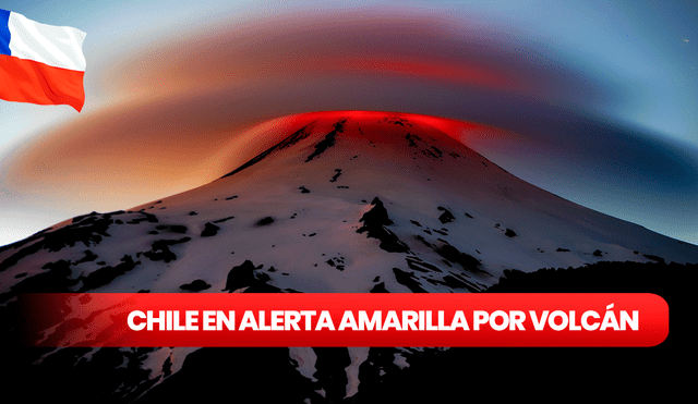 Chile se encuentra en alerta por actividad del Volcán Villarrica. Composición LR/ Agencia Uno