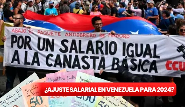 Docentes y trabajadores del sector público y privado piden un ajuste salarial para 2024 en Venezuela. Foto: composición LR/AFP