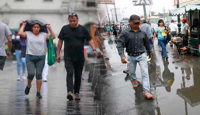 “Las lluvias se deben a la temperatura superficial del mar, ya que tenemos temperaturas cálidas frente a la costa de Lima", informó el Senamhi. Foto: composición LR/Andina