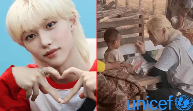 Felix es el miembro más joven del Club de Honores de Unicef. Foto: composición/Allkpop/JYP Entertainment