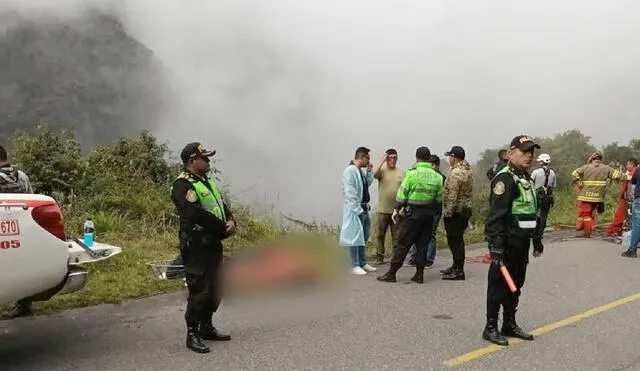 Agentes de la Policía y Bomberos realizaron denodados esfuerzos en rescate de cuerpos. Foto: Andina/PNP