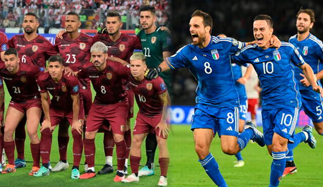La Vinotinto jugará 2 partidos amistosos, ante Italia y Guatemala, antes de que comience la Copa América 2024. Foto: Azzurri/AFP/composición LR