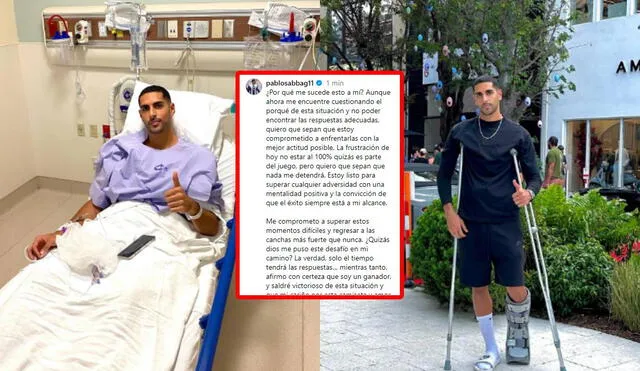 El delantero colombiano expresó su sentir en sus redes sociales tras sufrir una nueva lesión. Foto: Instagram/Pablo Sabbag