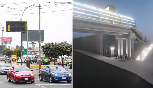 Se tiene previsto que la construcción del puente peatonal finalice en diciembre. Foto: composición LR/captura Panamericana/Andina