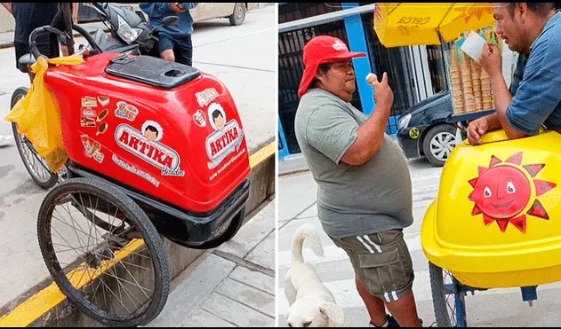 El heladero de Artika no lo pensó 2 veces para consumir los productos de su competencia. Foto: composición LR/TikTok/@landeoluis782