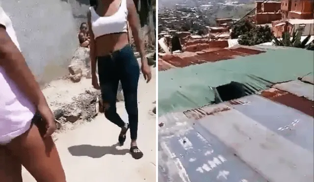 Pelea de mujeres en un techo en Catia, Venezuela, se hizo viral en Venezuela. Foto: composición LR/captura video/X