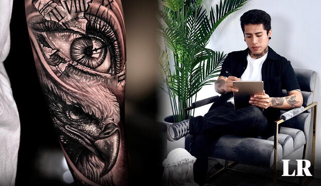 César reside en Estados Unidos hace un año y comenzó tatuando en Jirón de la Unión, en Lima. Foto: composición LR / Instagram Cesar99_tattooartist
