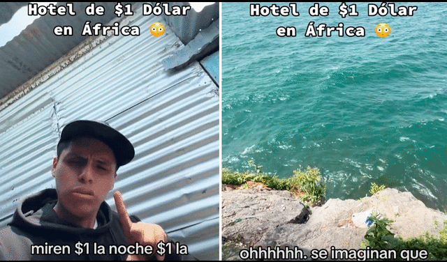 Usuarios en TikTok se sorprendieron por las instalaciones del hotel de 1 dólar. Foto: composición LR/TikTok/@oscarcuri123