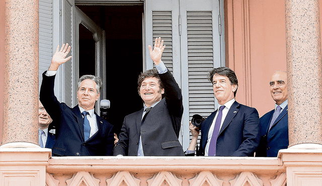 Soporte diplomático. El secretario de Estado estadounidense y el presidente de Argentina se reunieron en la Casa Rosada. Foto: difusión