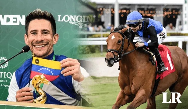 Junior Alvarado ganó la Saudi Cup 2024 y deja a Venezuela en lo más alto del mundo hípico. Foto: composición Fabrizio Oviedo/LR/X