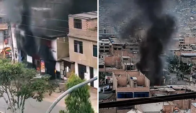 Vecinos intentan evitar la propagación del fuego. Foto: composición LR/Facebook/Lomeros SJL