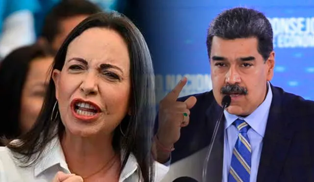 María Corina Machado enfrenta a Nicolás Maduro tras desapariciones forzosas en Venezuela.  Foto: composición LR/X
