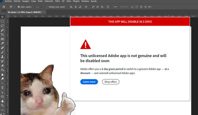 En 5 días, muchos perderán acceso a Photoshop y otros programas de Adobe. Foto: composición LR
