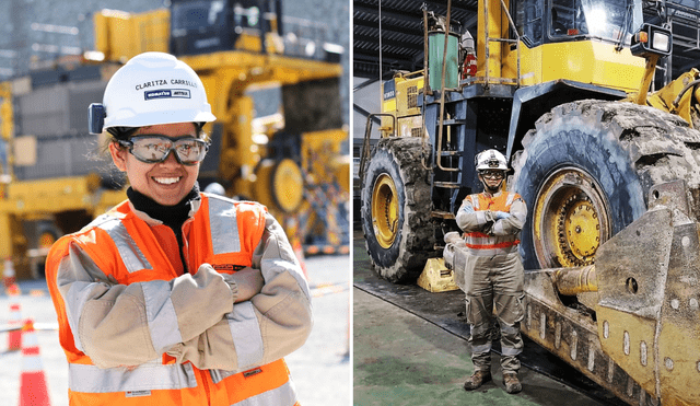 En 2021, Claritza se incorporó al programa de Komatsu-Mitsui Talento Warmi, Fuerza que Inspira, diseñado para fomentar la inclusión femenina en el sector minero. Foto: composición LR/ Andina