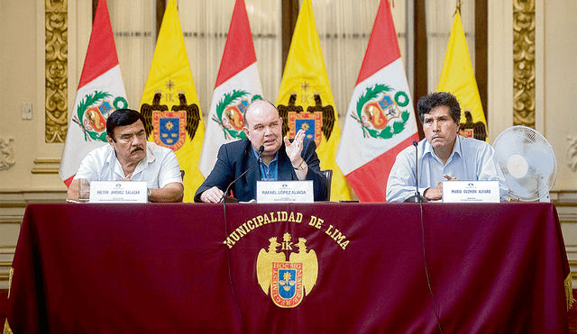 Aliados. Alcalde dijo que la Defensoría del Pueblo también apoya su postura de anular los contratos con Rutas de Lima. Foto: difusión