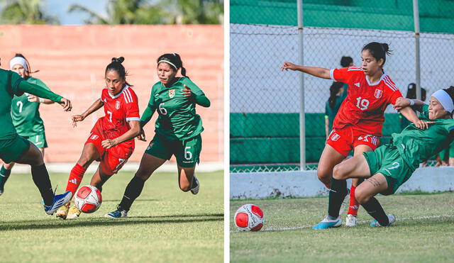 Perú ganó con gol de Pierina Núñez a Bolivia. Foto: composición LR/FPF