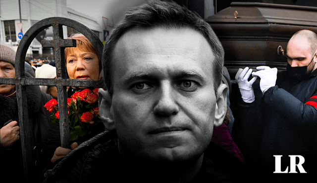 El velorio de Alexei Navalny se dio bajo el asedio policial y las advertencias de arresto a los presentes desde el Kremlin. Foto: composición LR/AFP