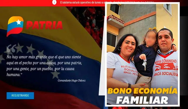 Cada mes se realizan 2 pagos del Bono Economía Familiar. Foto: composición LR/Patria