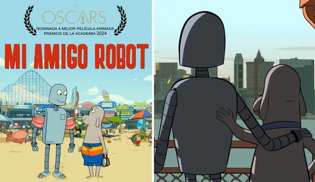 'Mi amigo robot' película animada que compite con 'El niño y la garza' por el Oscar 2024. Foto: composición LR/ 'Mi amigo robot'/ Instagram