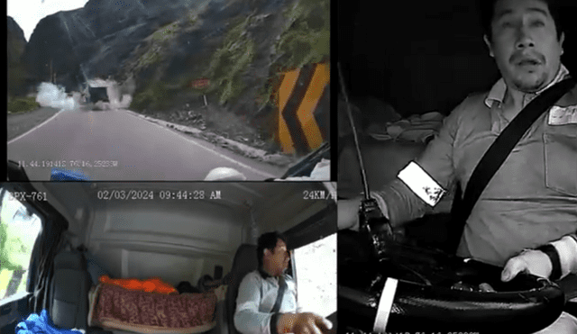 El conductor se salvó por poco tras el impacto de estas rocas con la cabina. Foto: X(ex-Twitter)/difusión El conductor se salvó por poco tras el impacto de estas rocas con la cabina. Foto: X(ex-Twitter)/difusión