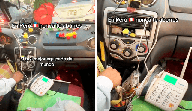 El taxista acaparó las miradas y hasta generó nostalgia en los usuarios en redes sociales. Foto: composición LR/TikTok/@juniorjjcs