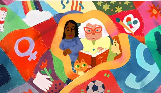 Este es el doodle de Google por el Día de la Mujer. Foto: Google